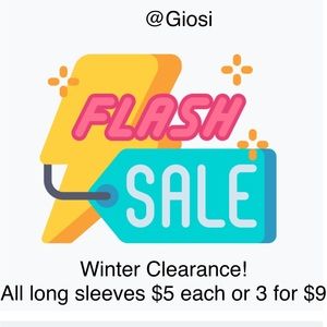 Winter Clearance all long sleeve items $5 each or 3 for $9